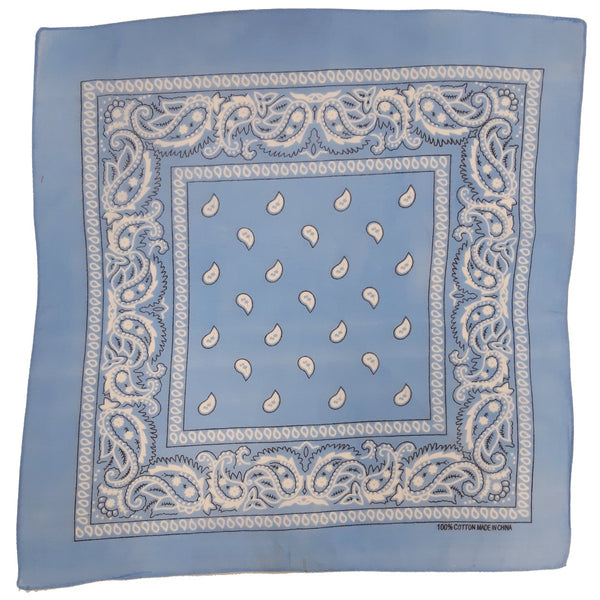 Light Blue Paisley Bandana