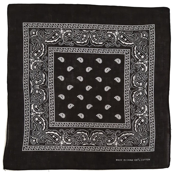 Black Paisley Bandana